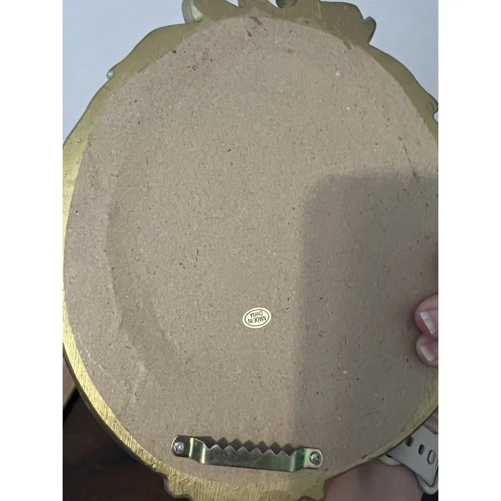 Vintage Hollywood Regency Gold Gilt Ornate Oval Wall Mirror Rococo 11x9 Decor